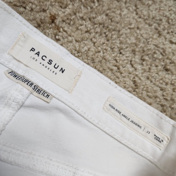 PacSun womens 23 Jeans white power super stretch high-rise ankle jegging - Picture 3 of 5